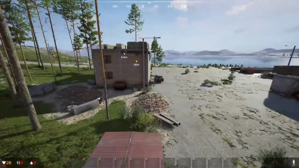 Deadside distance markers on structures