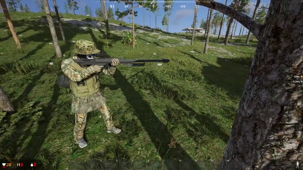 Deadside aimbot long-range sniper engagement in forest on Windows PC